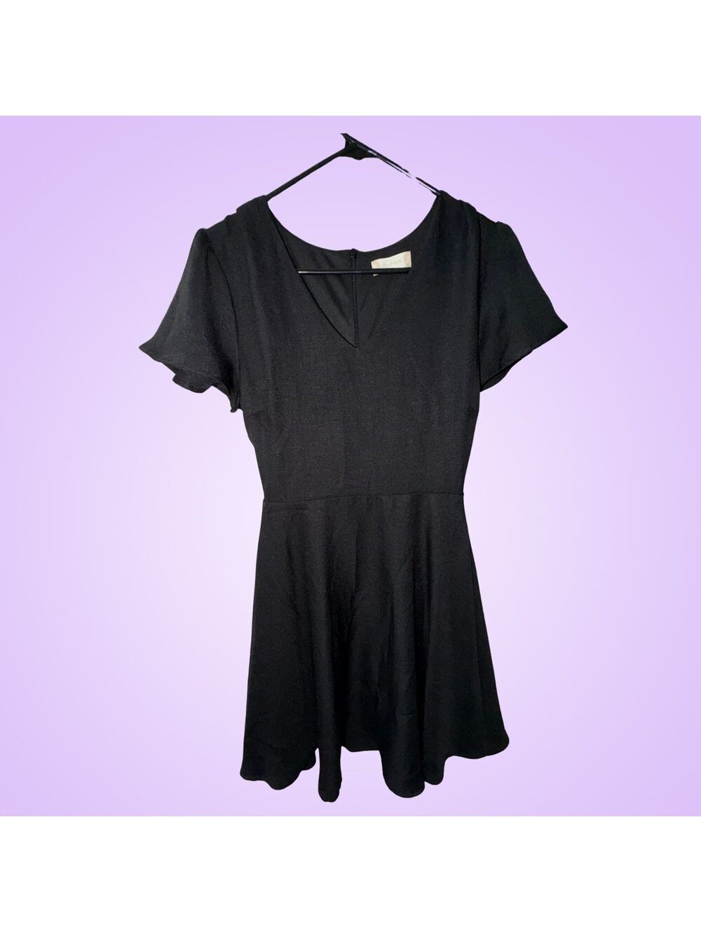 Altar'd State Size Small Black Flutter Sleeve Fit & Flare Mini Dress